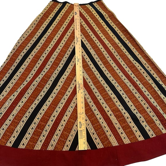 Willie Smith Beaded Bohemian New Without Tags Chevron Patterned Maxi Skirt - Picture 10 of 15